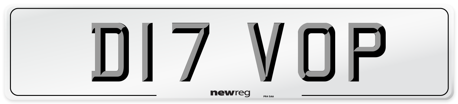 D17 VOP Number Plate from New Reg